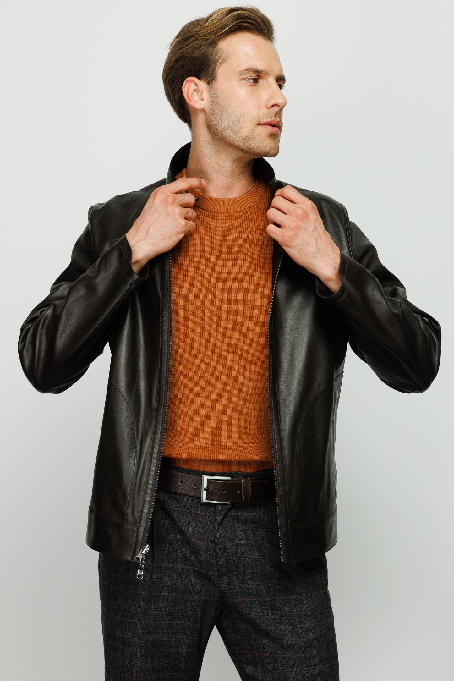 La chaqueta de cuero negra para hombre de Del Rio 