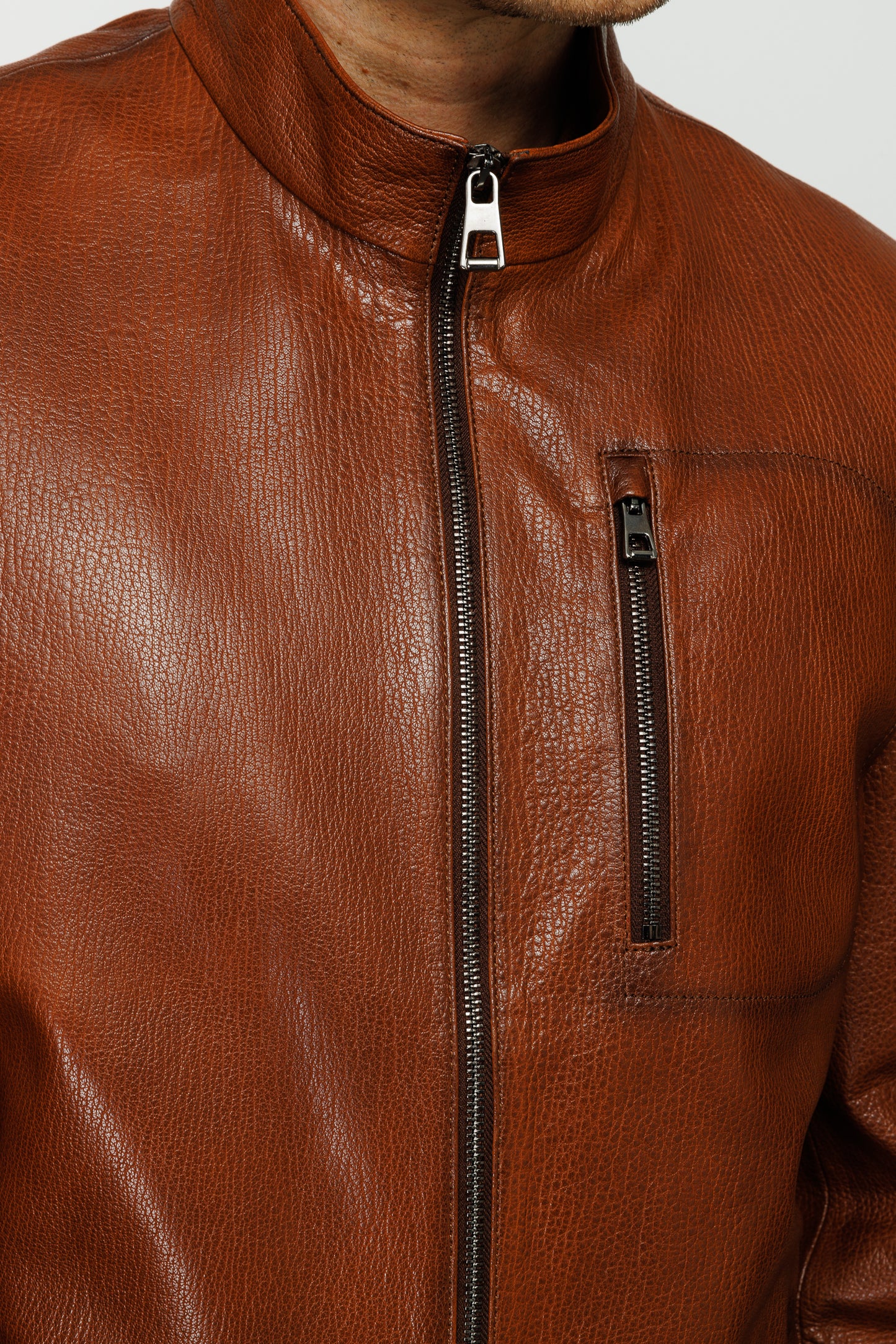 La Chaqueta de Cuero Marrón Blanchard para Hombre