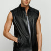 The Veyo Black Leathern Vest Men Jacket