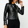 The Lante Black Leather Women Jacket