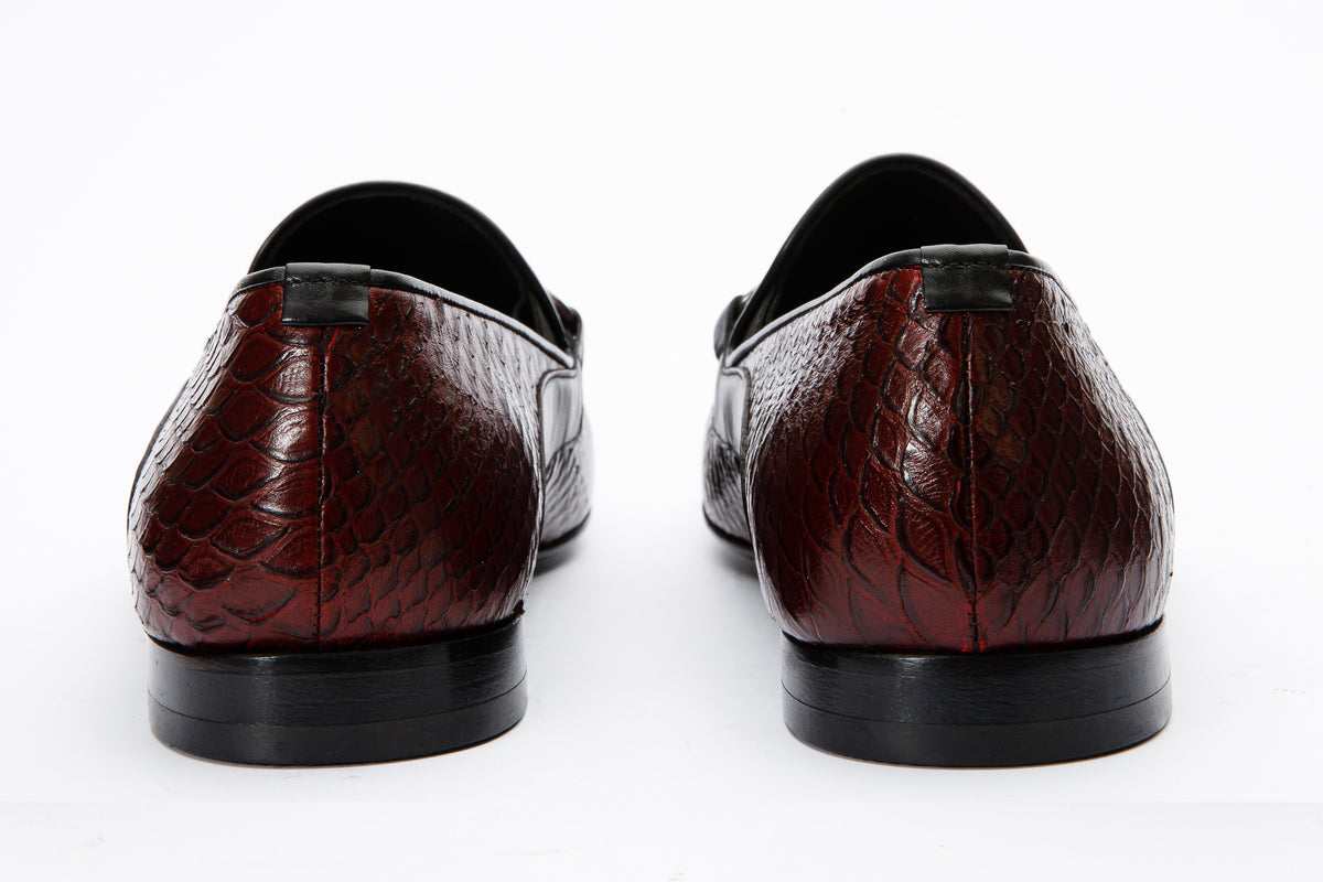 ¡Mocasín Milano burdeos con herraje para hombre — venta final!