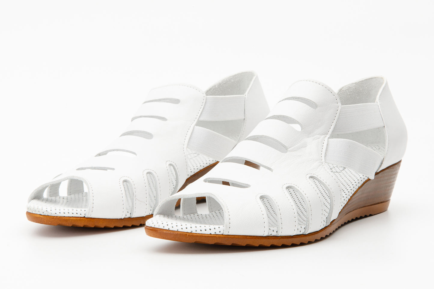 Sandalia de piel blanca Atina ¡Venta final!