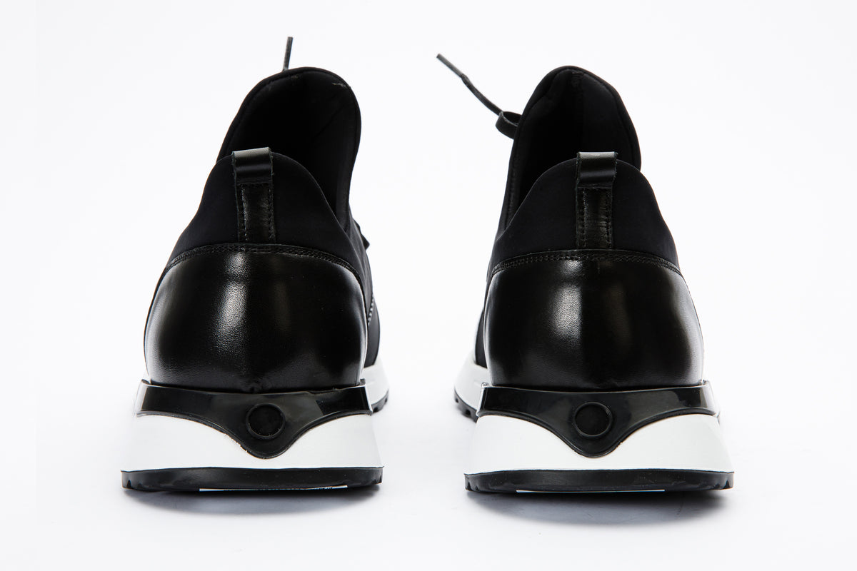Zapatillas de cuero negras Nebreska para hombre ¡Venta final!