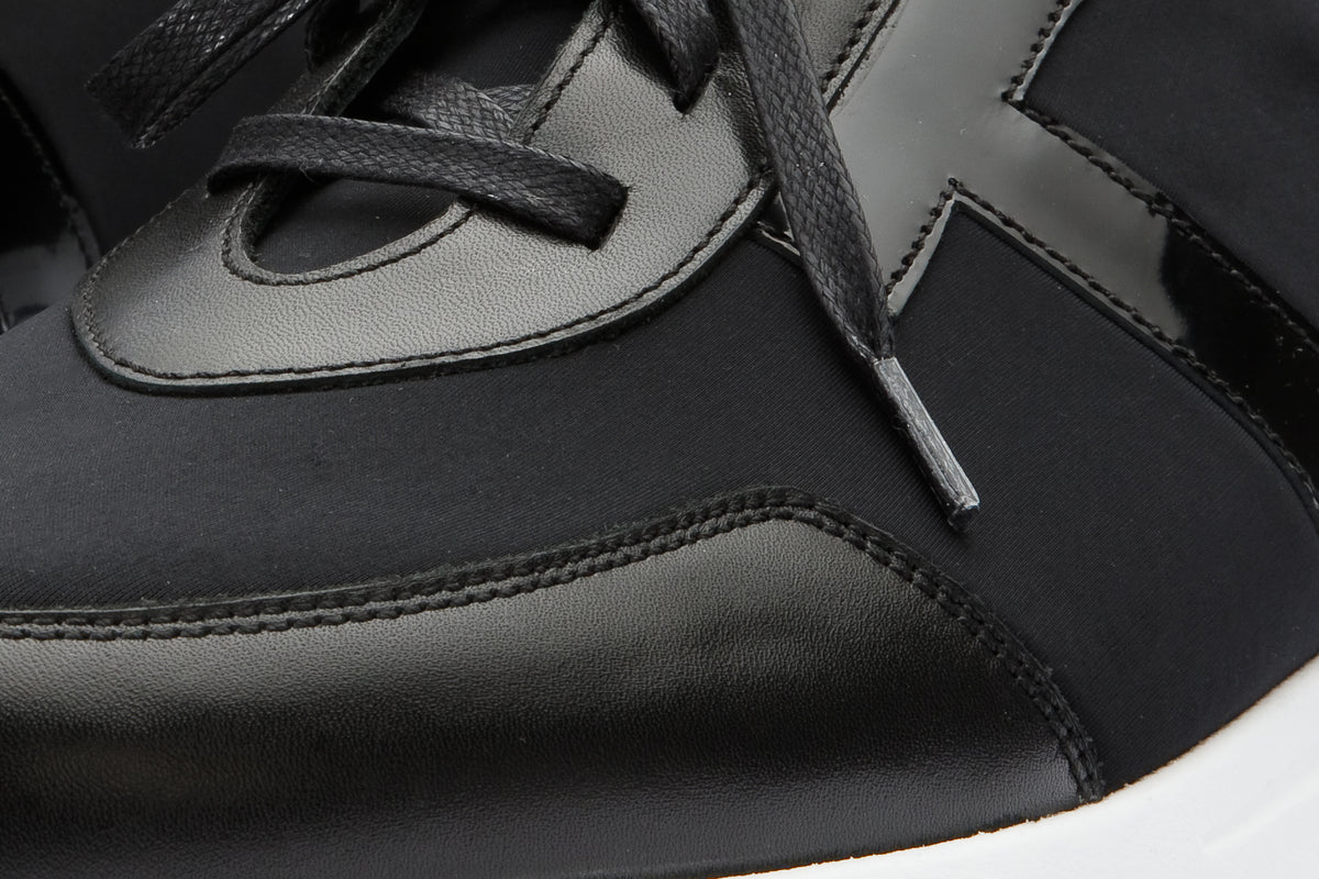 Zapatillas de cuero negras Nebreska para hombre ¡Venta final!