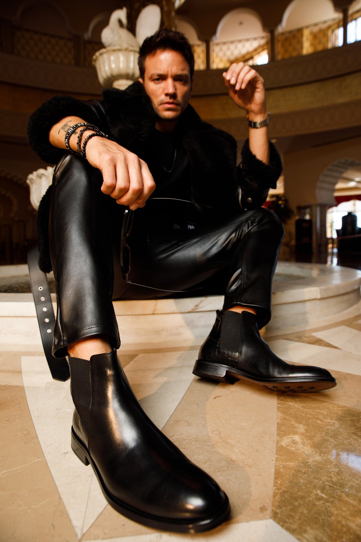 The Manby Black Leather Chelsea Men Boot Final Sale!