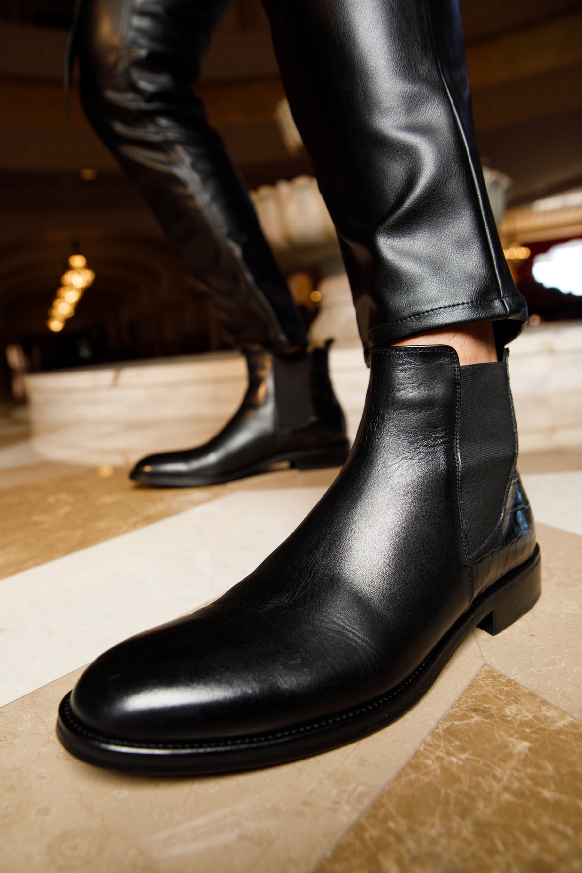 The Manby Black Leather Chelsea Men Boot Final Sale!