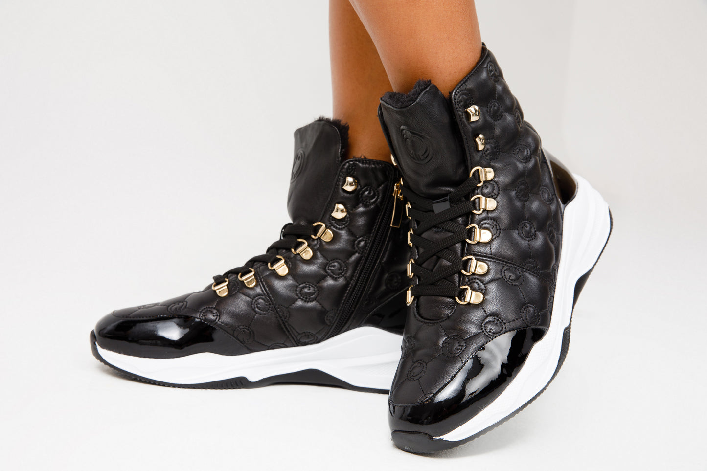 The Cambridge Black Quilted Leather Ankle Women Boot Final Sale!