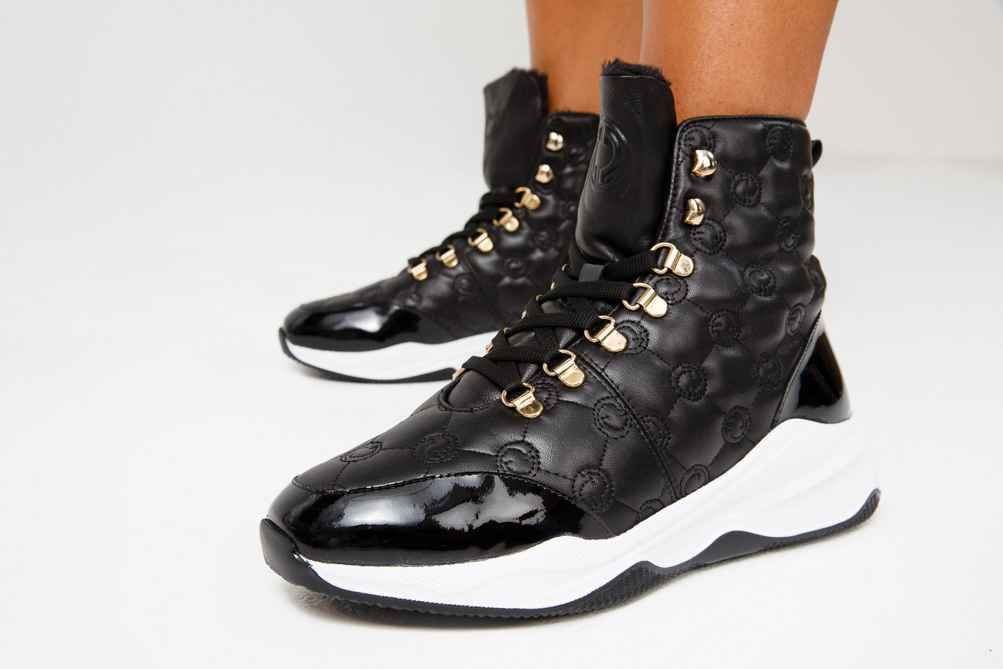 The Cambridge Black Quilted Leather Ankle Women Boot Final Sale!