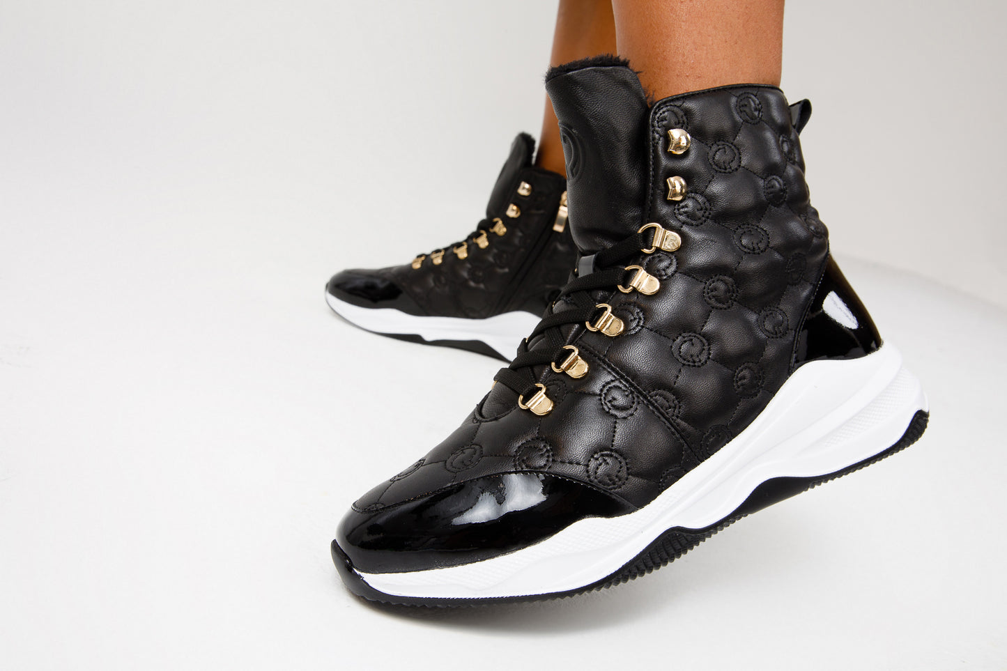 The Cambridge Black Quilted Leather Ankle Women Boot Final Sale!