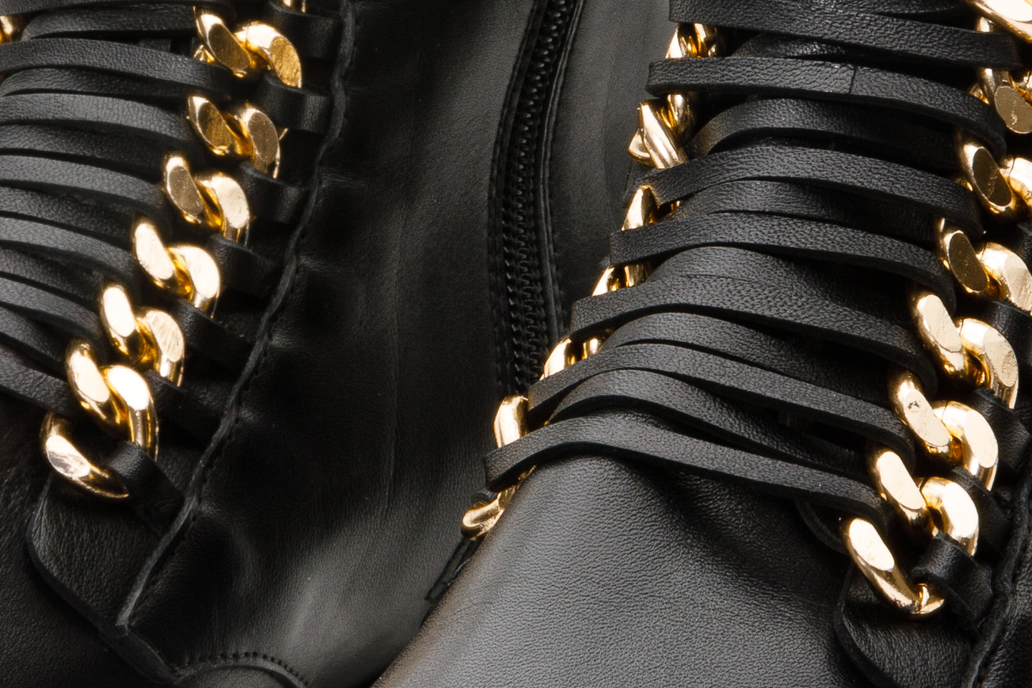 Bota de mujer de media pantorrilla de cuero negro Tuna