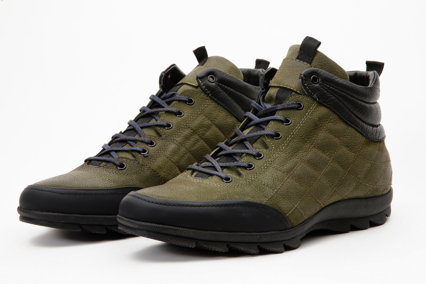 ¡Las botas de hombre de cuero de gamuza verde de Riga con cordones casuales, venta final!