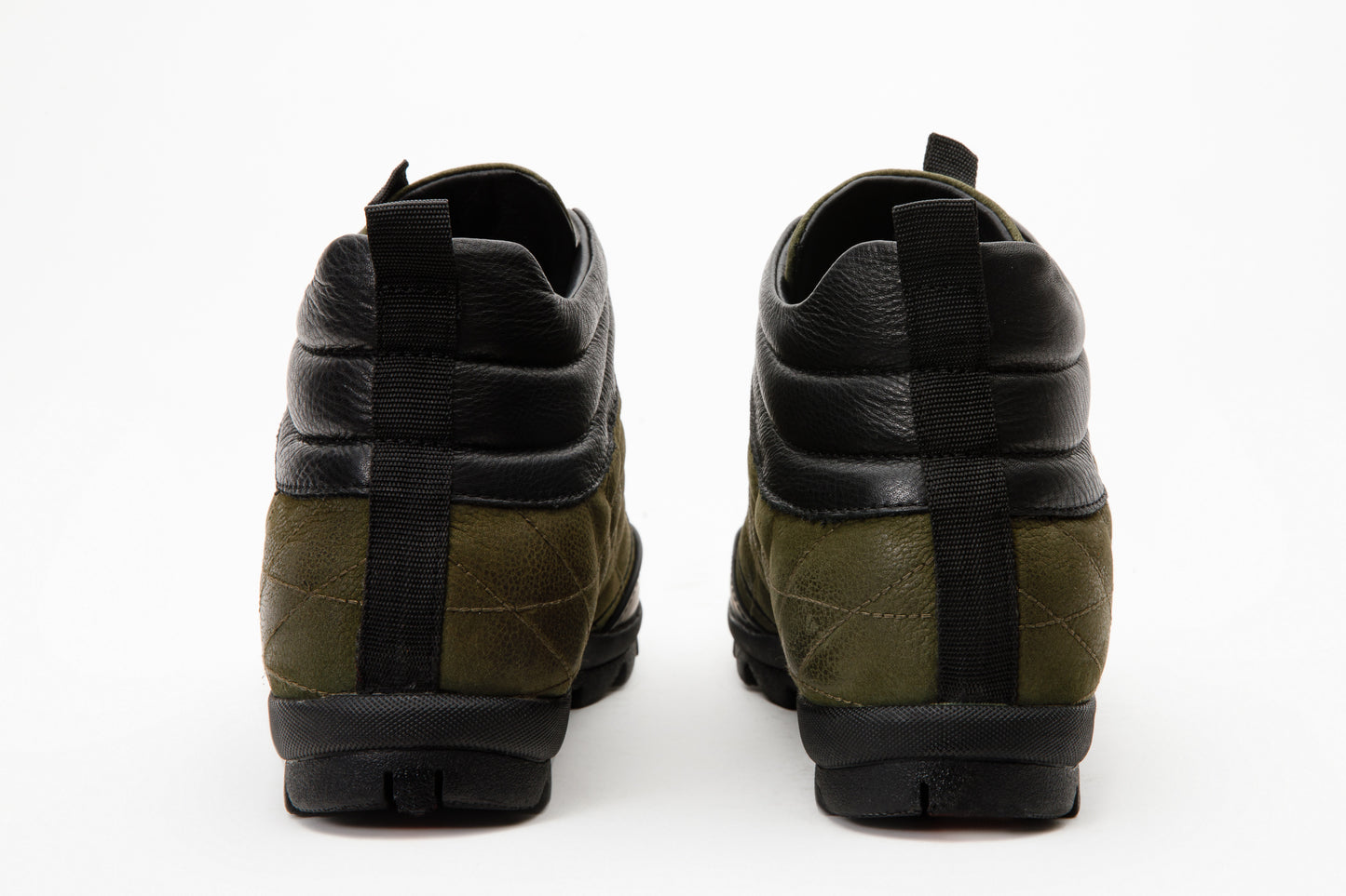 ¡Las botas de hombre de cuero de gamuza verde de Riga con cordones casuales, venta final!