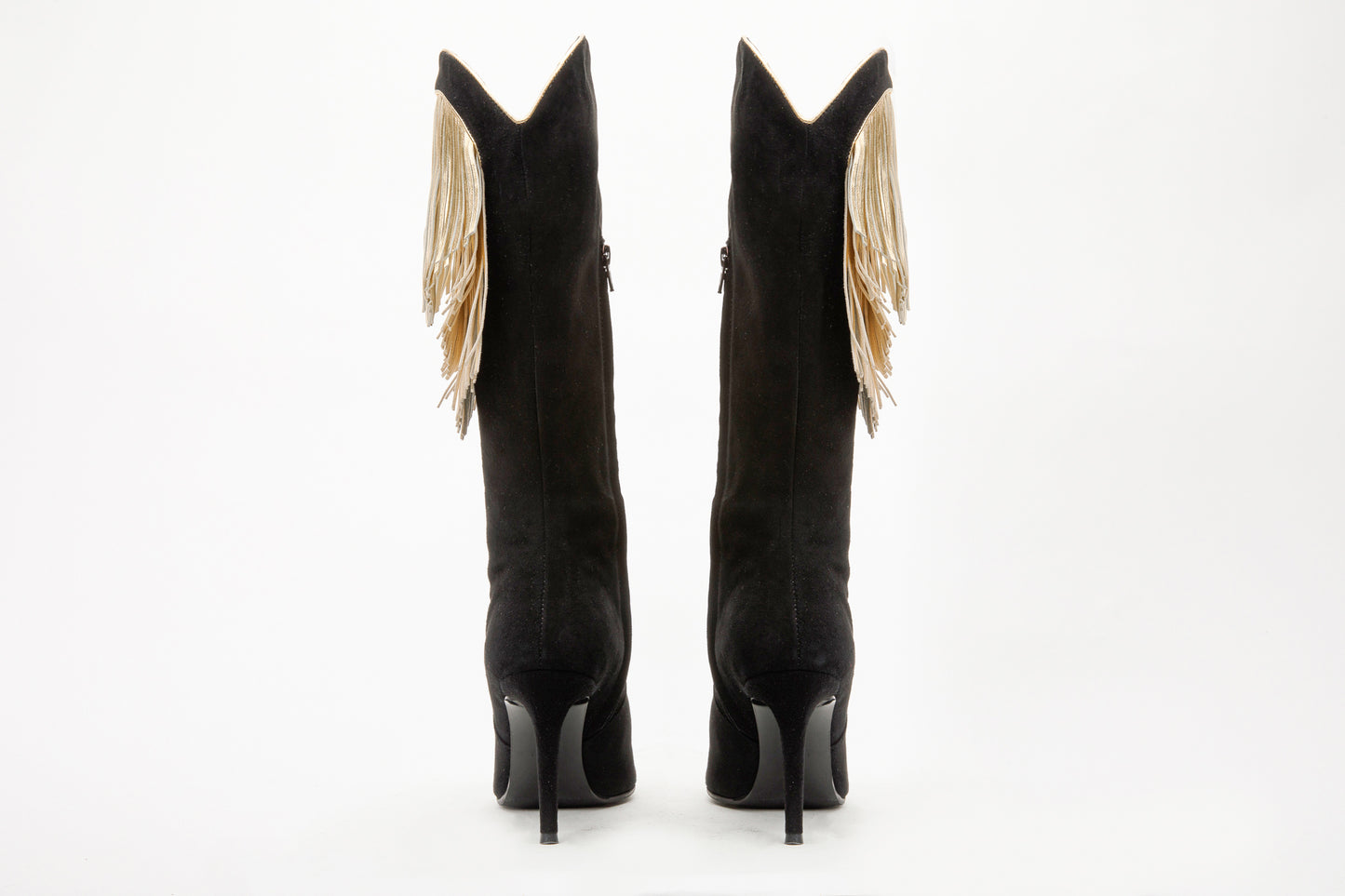 Bota de mujer hasta la rodilla de piel de ante negra Vienna 