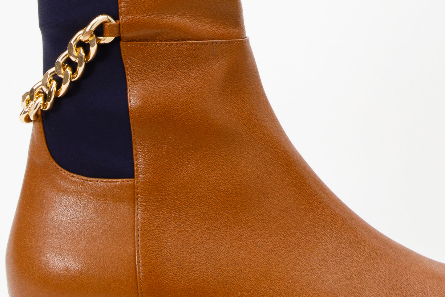 Botas altas hasta la rodilla de cuero color canela para mujer Tallin