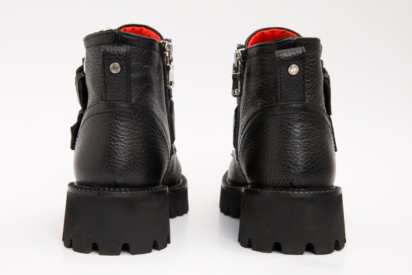 The Harry Black Leather Double Monk  Ankle Women  Boot Final Sale!