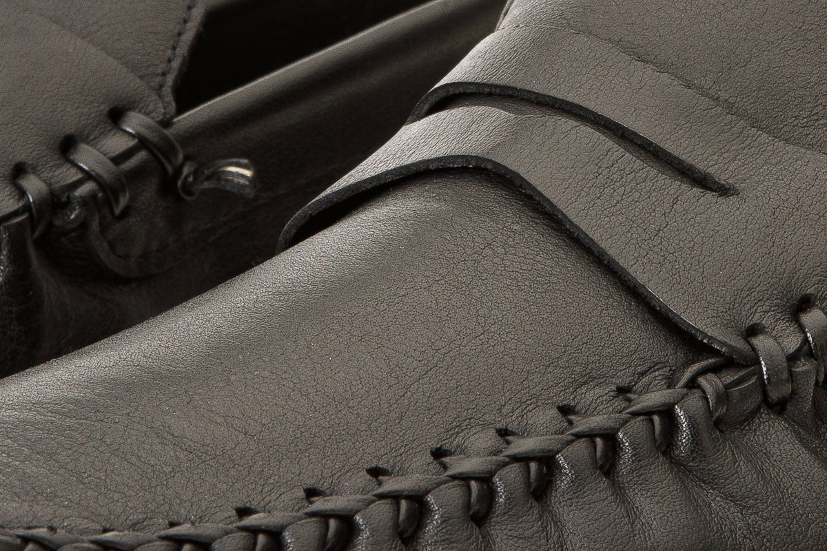 Mocasín de cuero negro Eregli para hombre