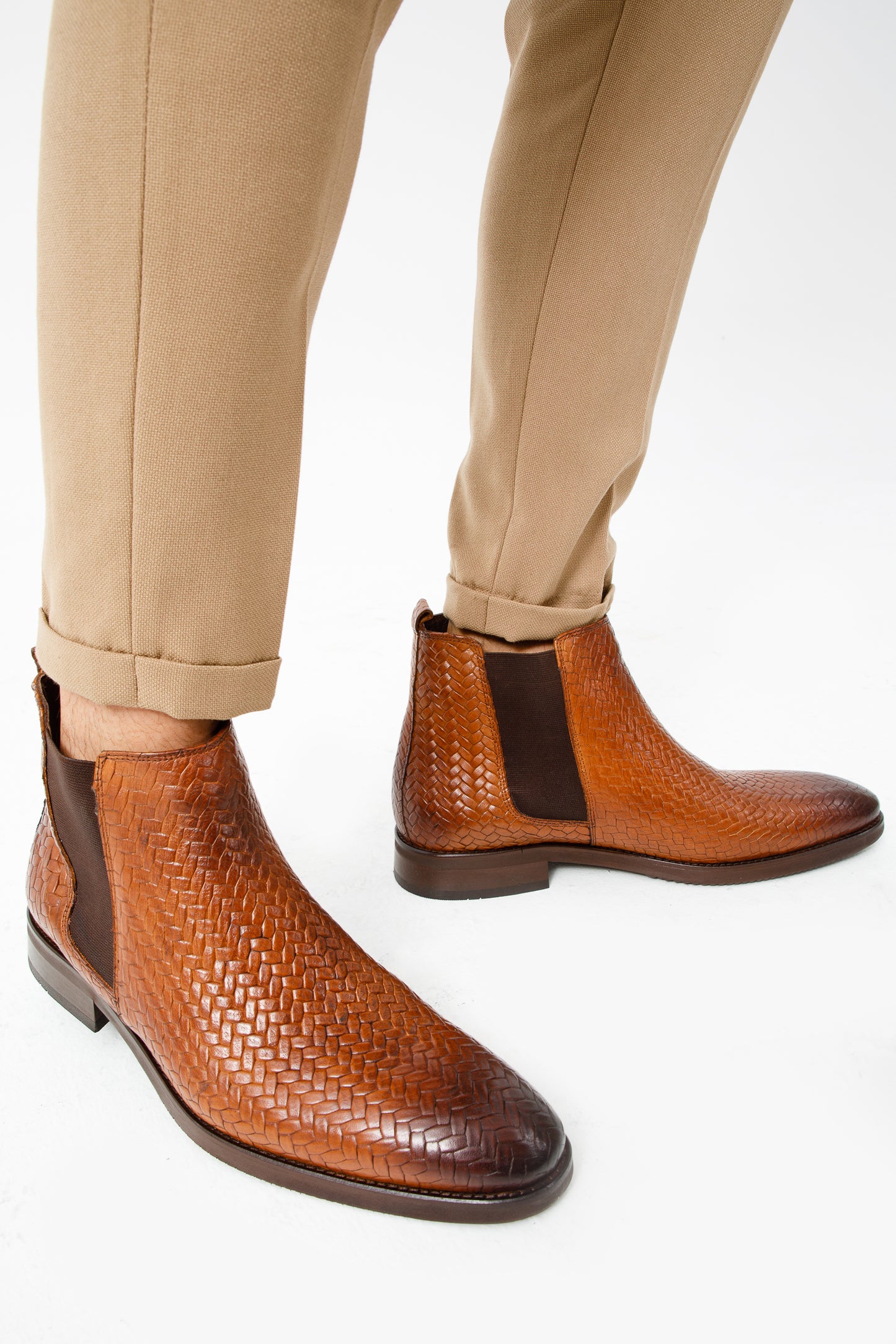 Bota Chelsea de piel color canela Oslo para hombre