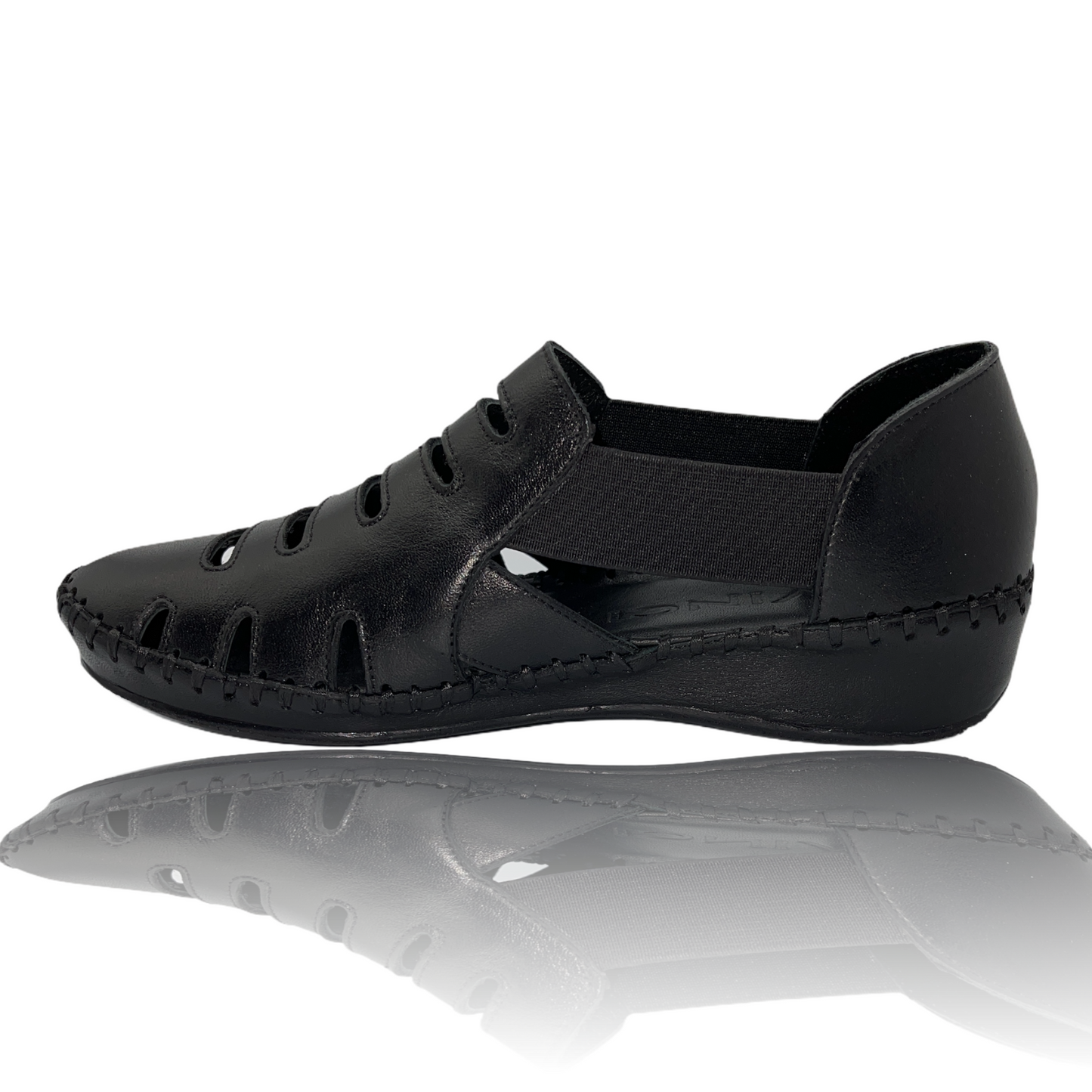 Sandalia de piel negra Maerdy ¡Venta final!