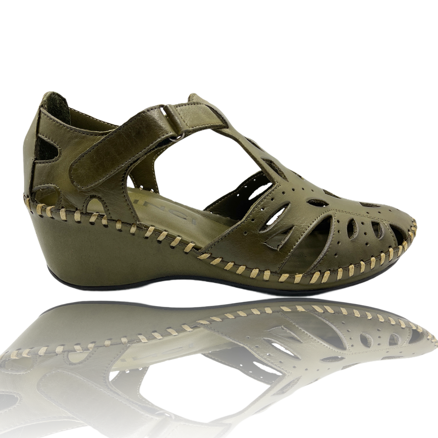 ¡Venta final de la sandalia de cuero verde Tonmawr!