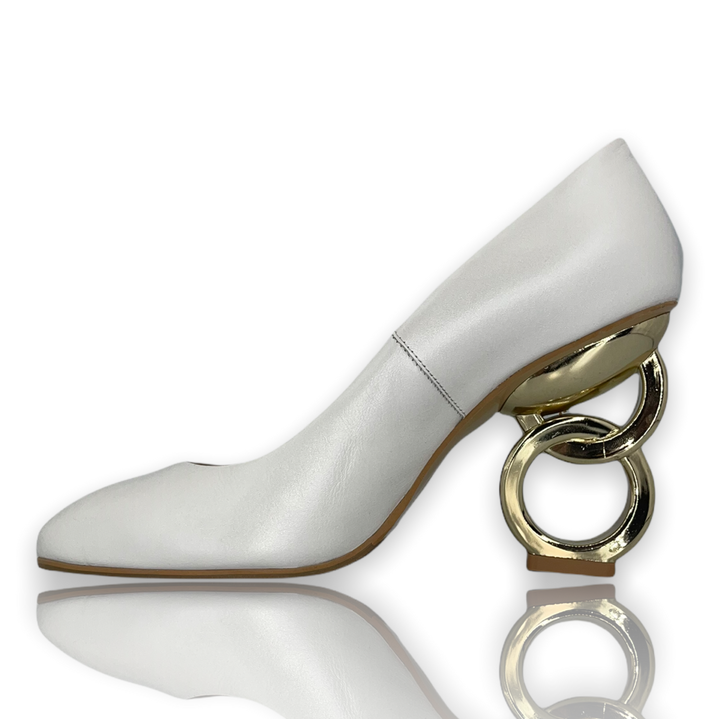 ¡Venta final de zapatos de salón de cuero blanco Belem!