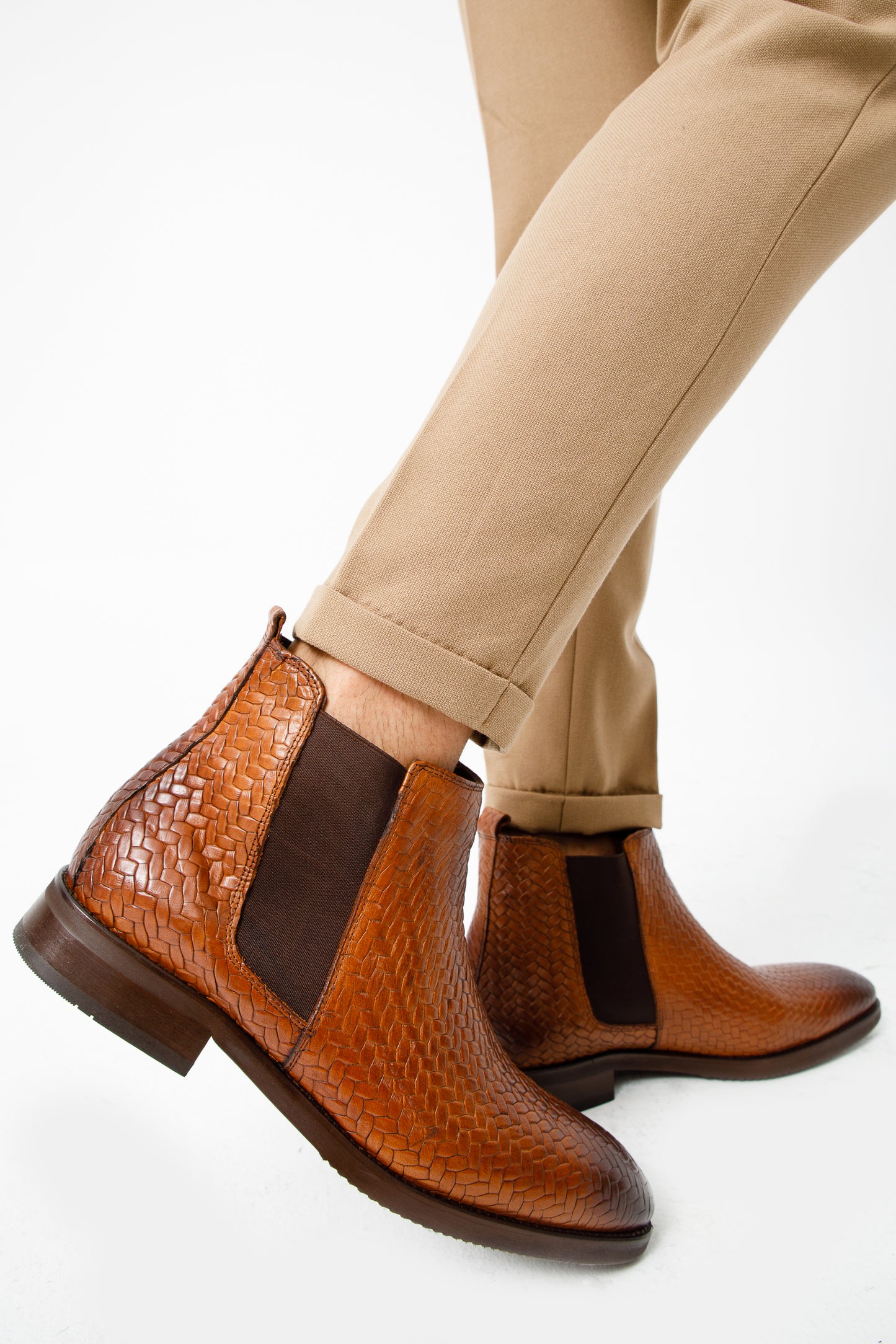 Bota Chelsea de piel color canela Oslo para hombre