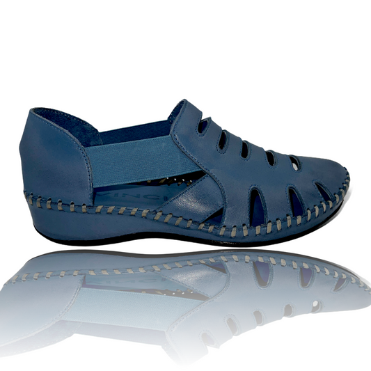 Sandalia de piel azul Maerdy ¡Venta final!
