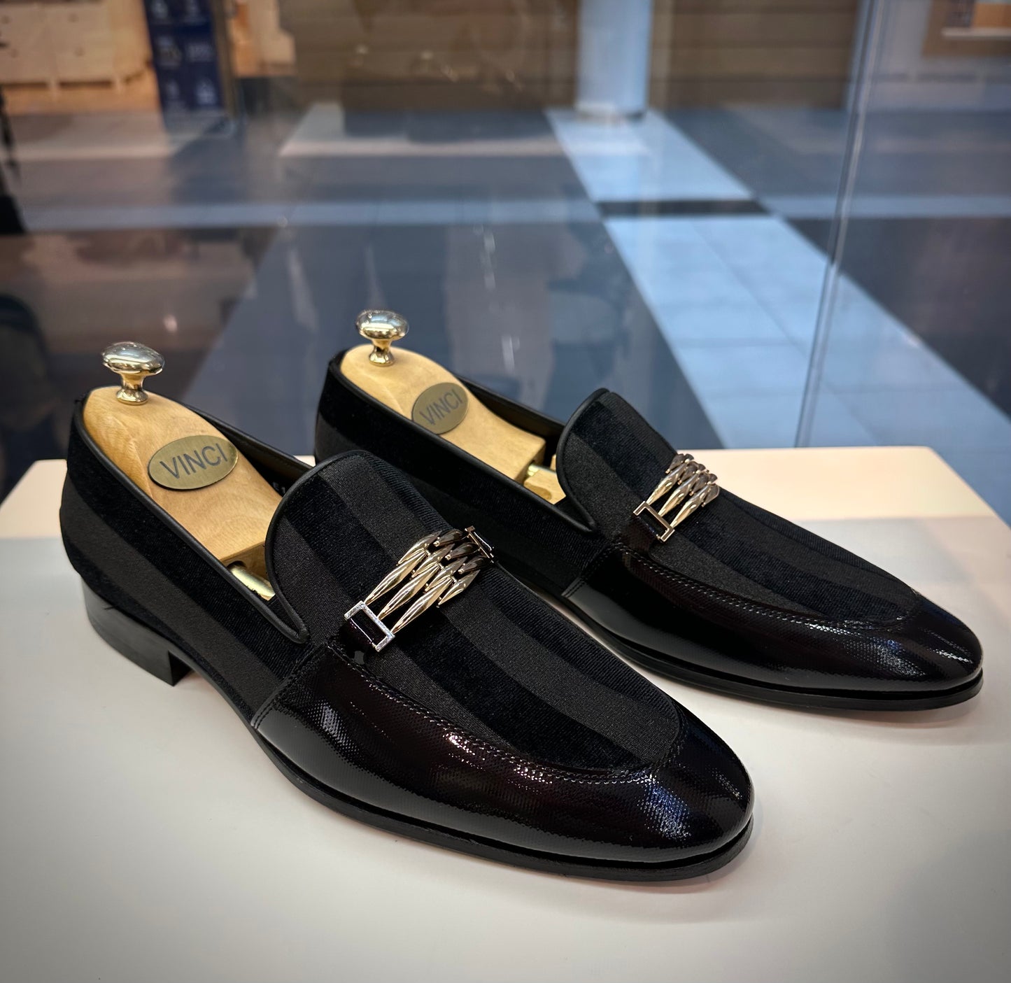 El zapato de cuero para hombre Pontalto, mocasín negro