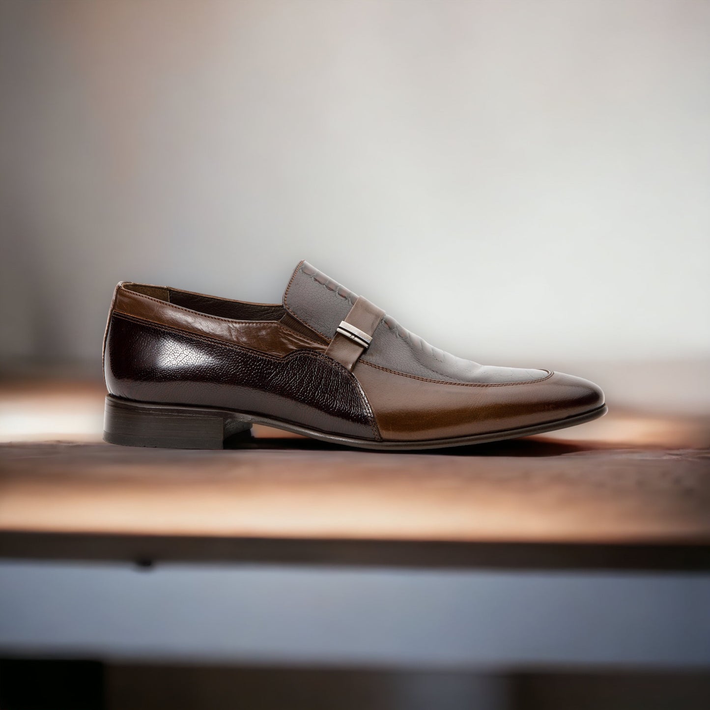 The Kazablanka Brown Leather Bit Loafer Men  Shoe