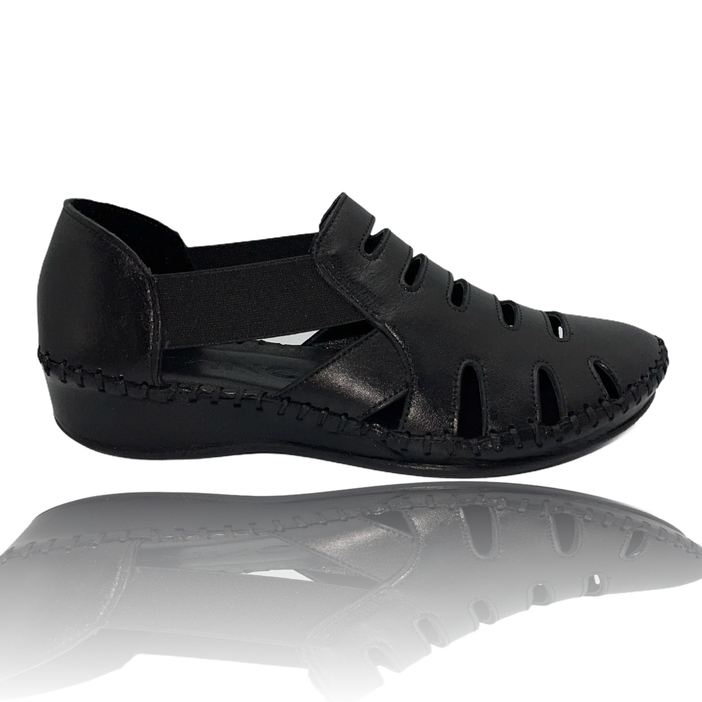 Sandalia de piel negra Maerdy ¡Venta final!