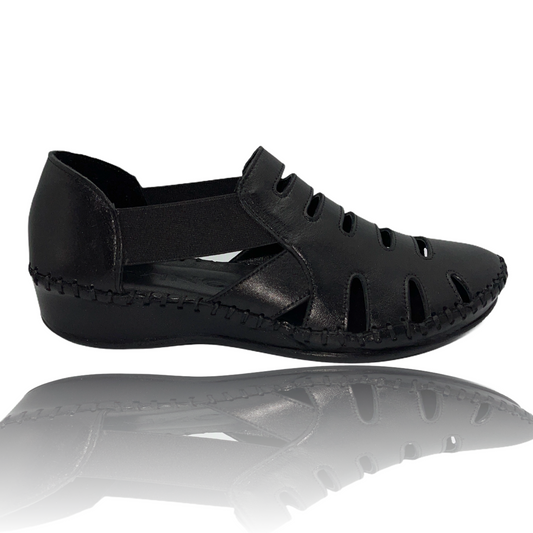 Sandalia de piel negra Maerdy ¡Venta final!