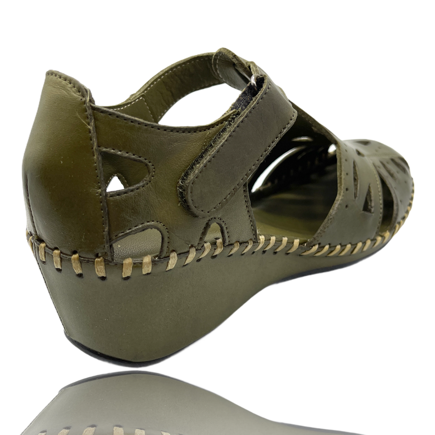 ¡Venta final de la sandalia de cuero verde Tonmawr!