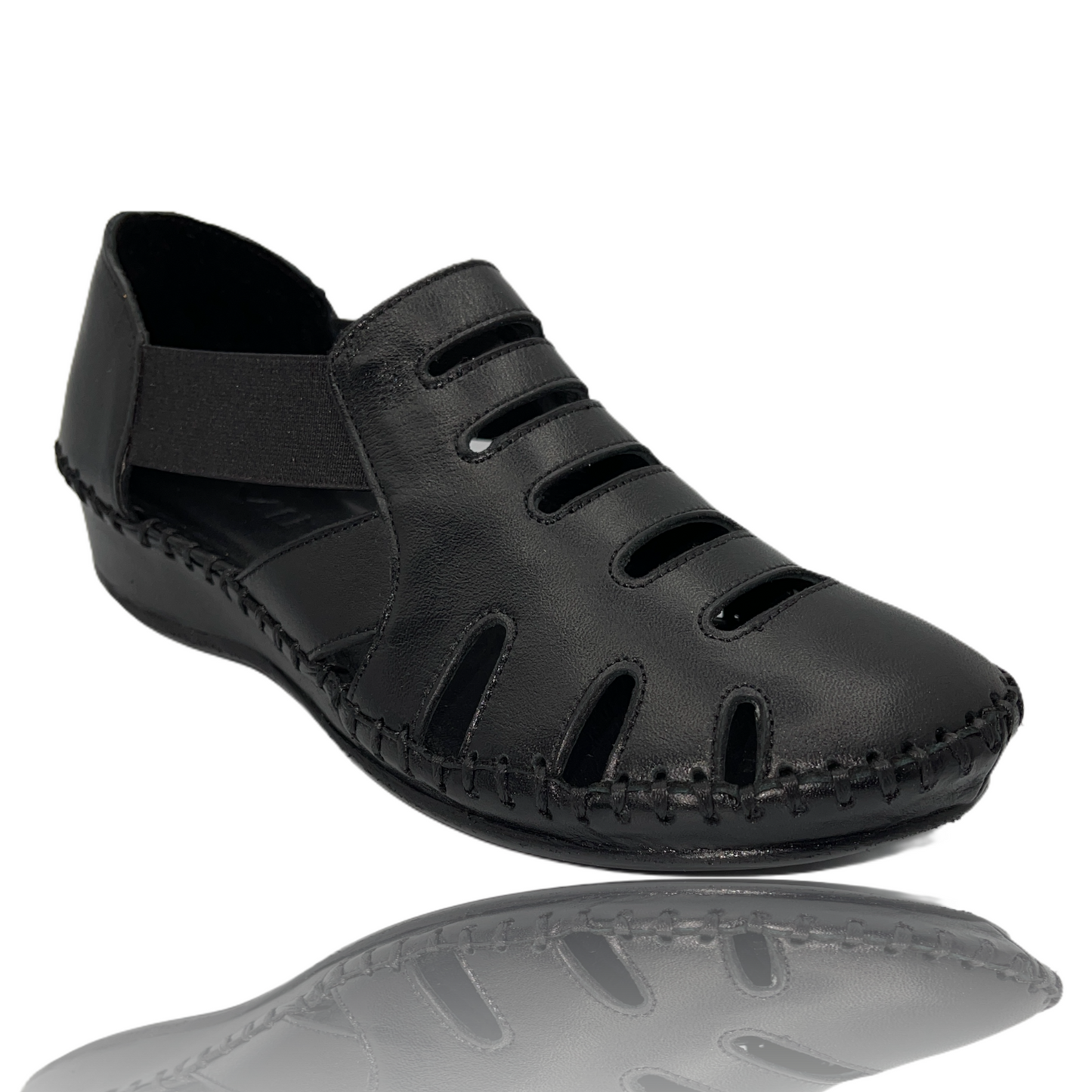 Sandalia de piel negra Maerdy ¡Venta final!