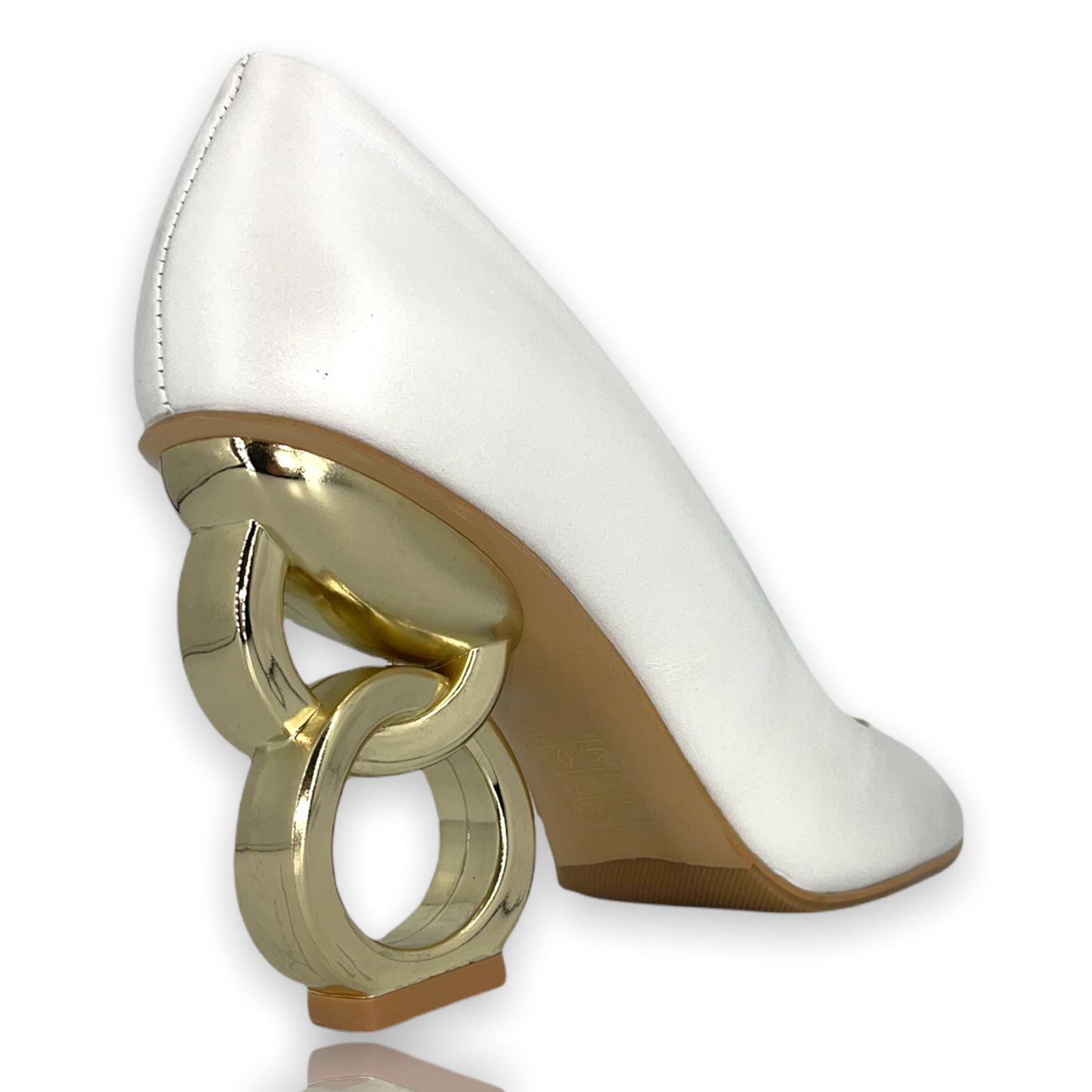 ¡Venta final de zapatos de salón de cuero blanco Belem!
