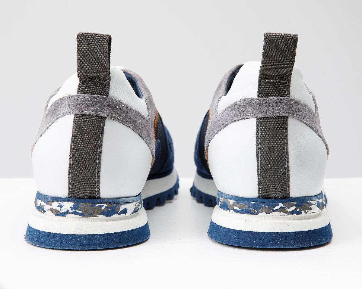 Zapatillas de cuero azul Tyler para hombre